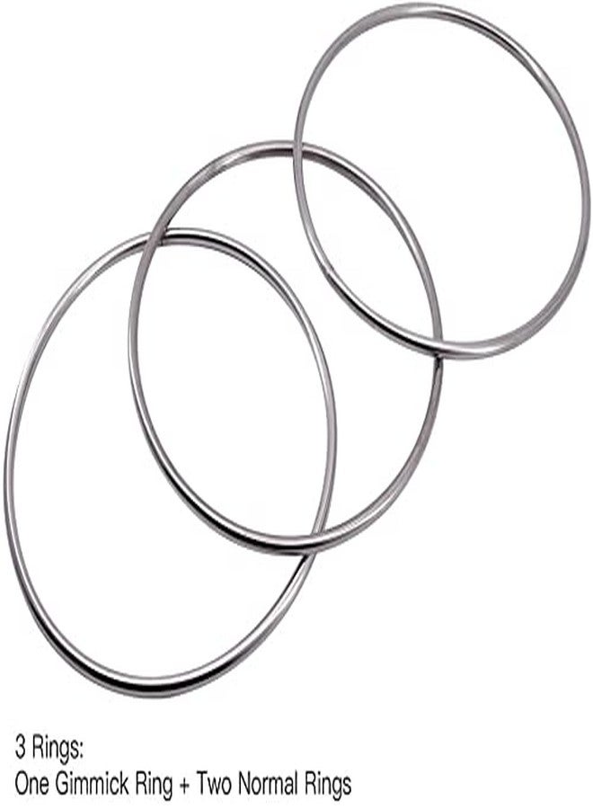 blue-ther Chinese Linking Rings Magnetic Lock Magic Rings Chrome Magic Tricks for Magician Stage Magic Prop (3 Pcs,12 in) - Image 3